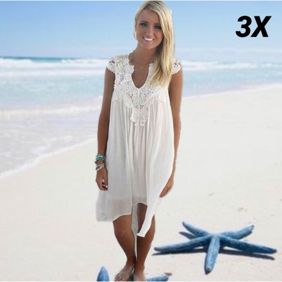Dresses & Skirts - Boho Style Lace Dress Summer Loose Beach Coverup
